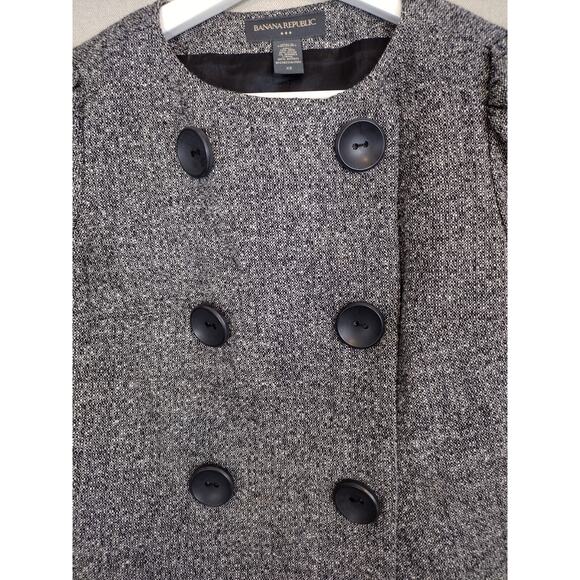 Banana Republic Blazer Women's XS Gray Tweed 3/4 Sleeve Office Corpcore Jacket - Picture 7 of 9